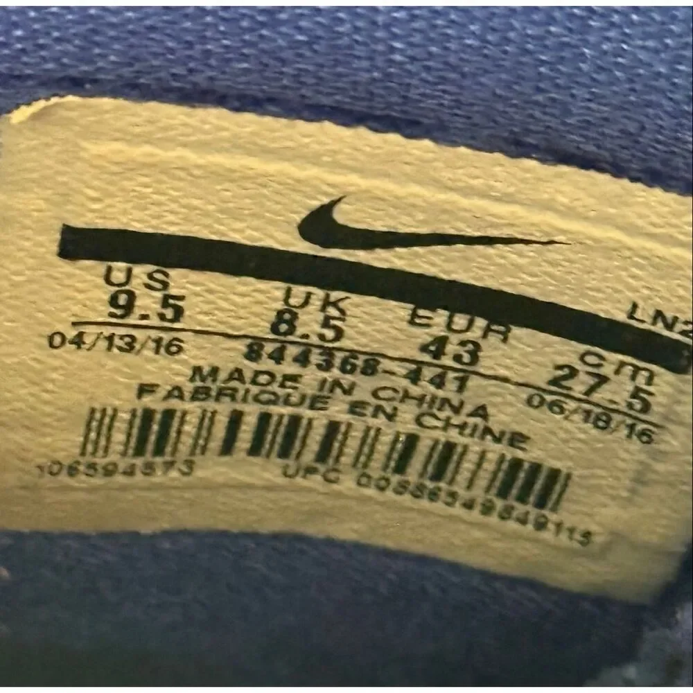 Nike Men's Size 9.5 Hyperdunk Zoom Basketball Shoes Royal Blue White Athletic